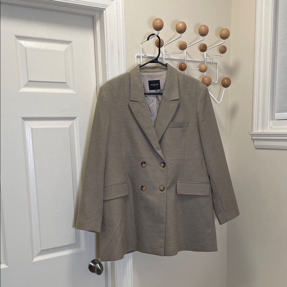Selected Femme - Classic Double Breast Blazer - Tan - L